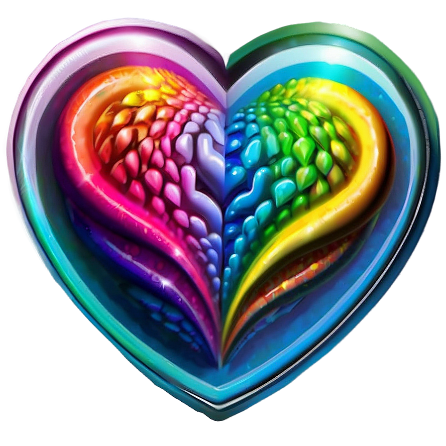 Rainbow Heart Sticker Png 61 PNG image