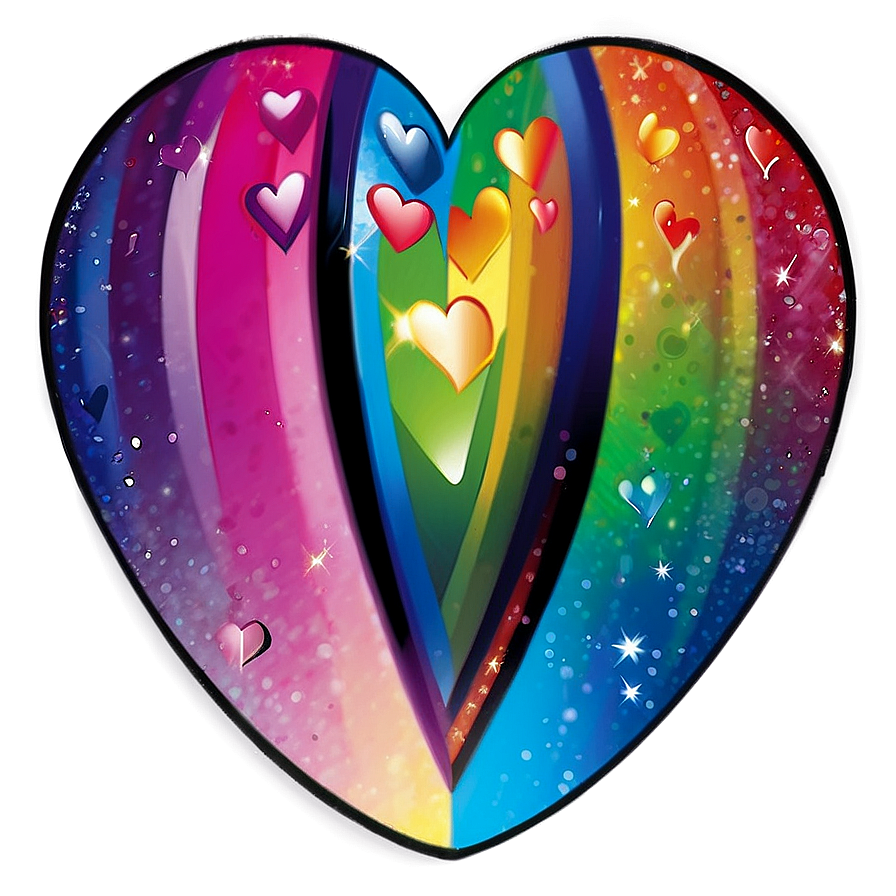 Rainbow Heart Sticker Png 75 PNG image