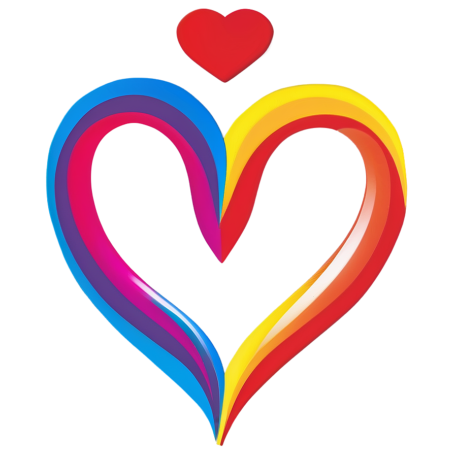 Rainbow Heart Symbol Png 06252024 PNG image