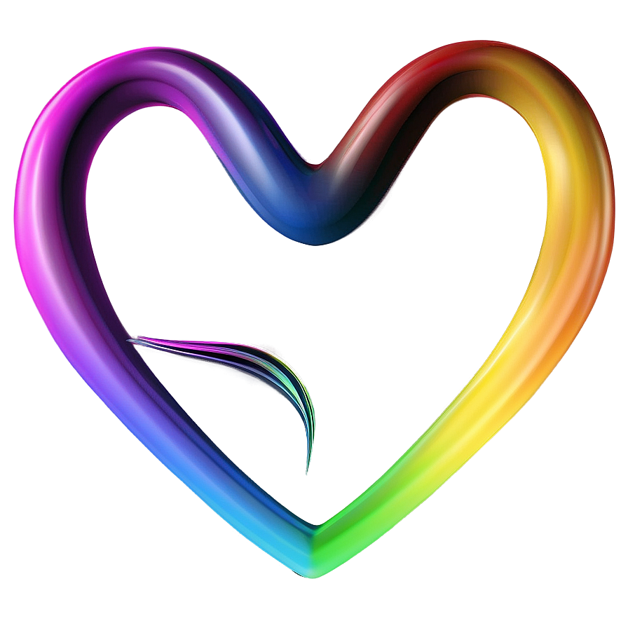 Rainbow Heart Symbol Png 06252024 PNG image