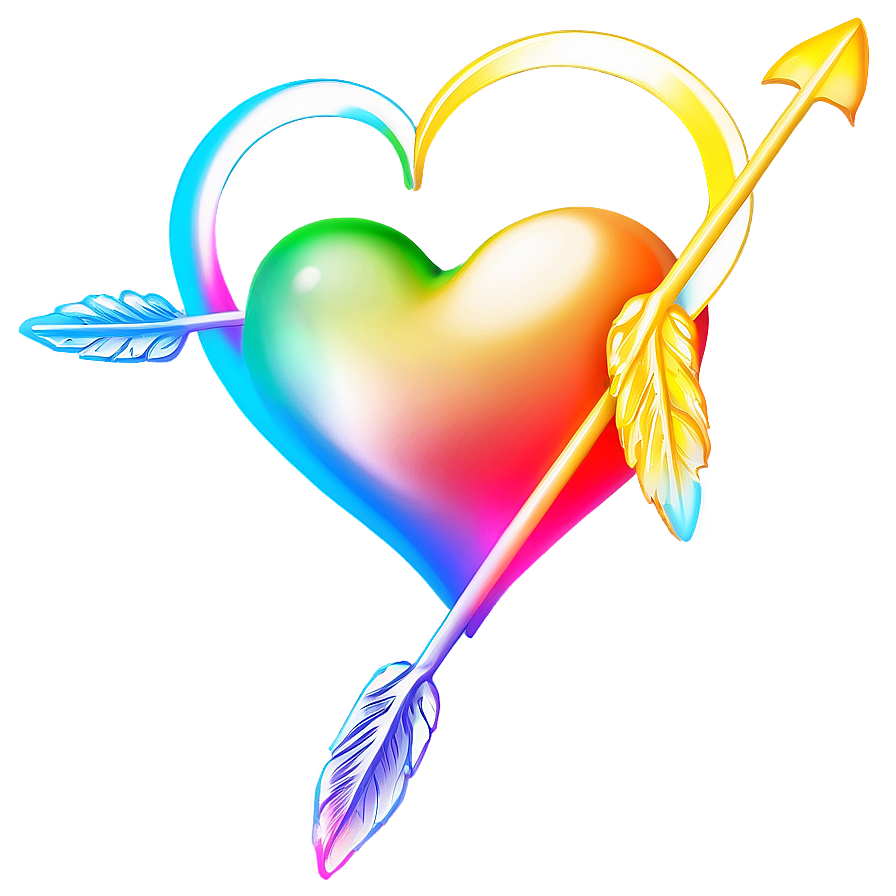 Rainbow Heart With Arrow Png Aot82 PNG image