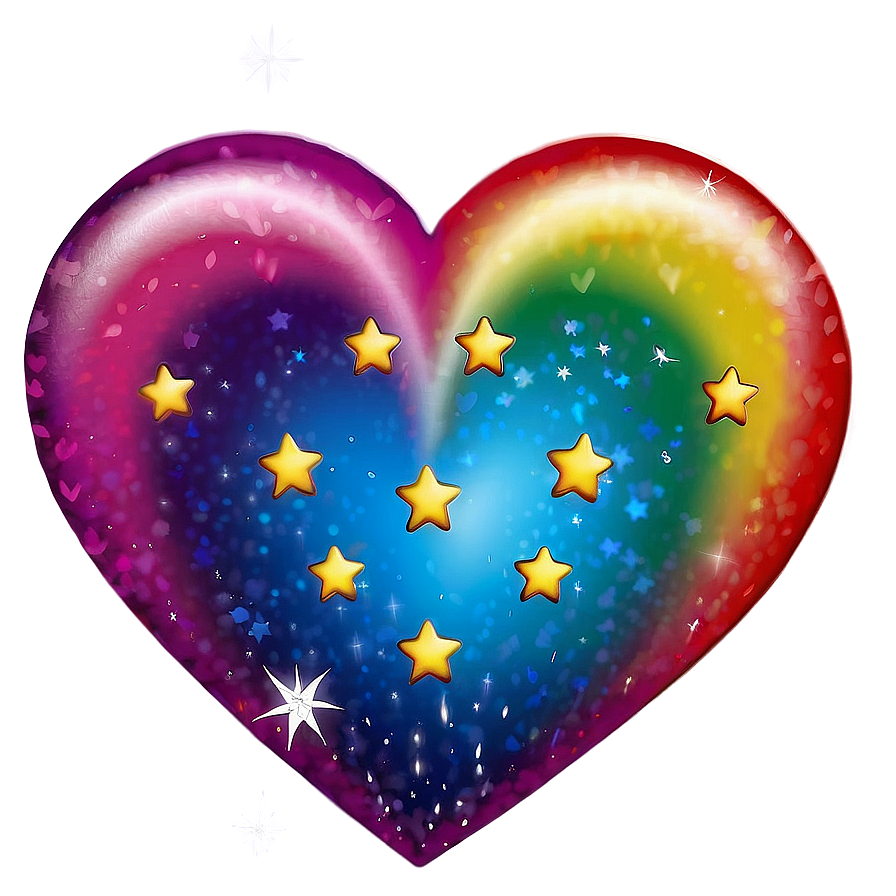 Rainbow Heart With Stars Png 68 PNG image