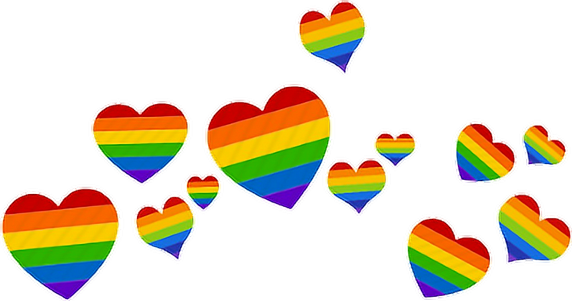 Rainbow Hearts Pattern PNG image