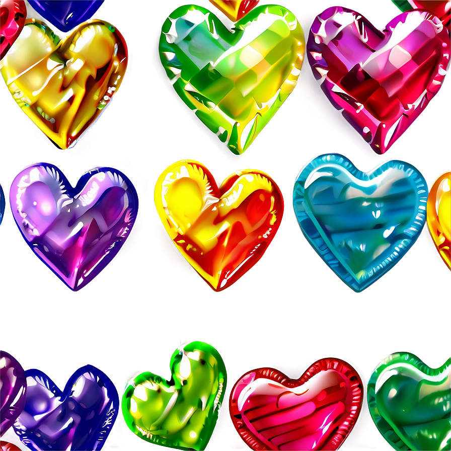 Rainbow Hearts Png 05032024 PNG image