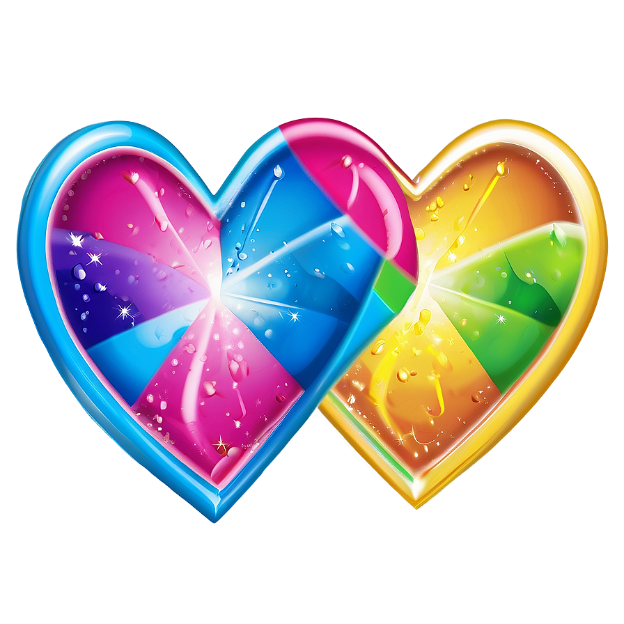 Rainbow Hearts Png 05032024 PNG image