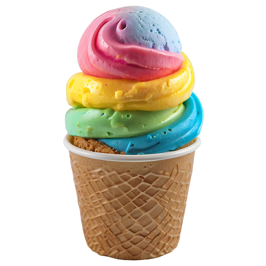 Rainbow Ice Cream Cup Png 06262024 PNG image