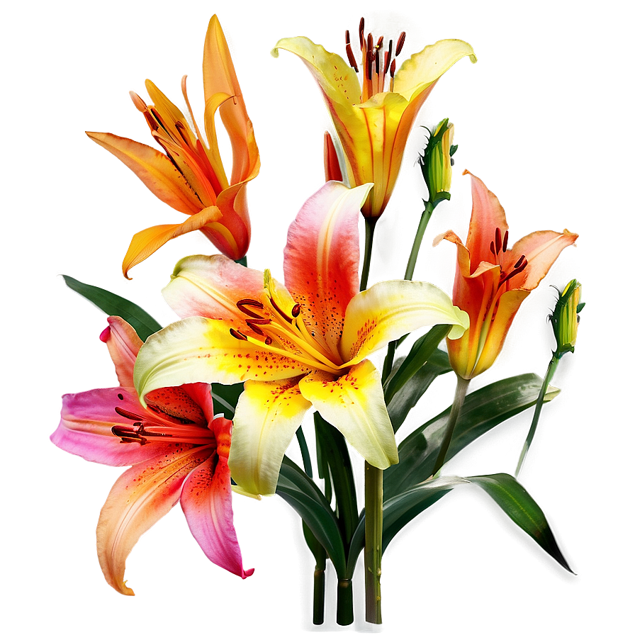 Rainbow Lilies Fantasy Png Bkh42 PNG image