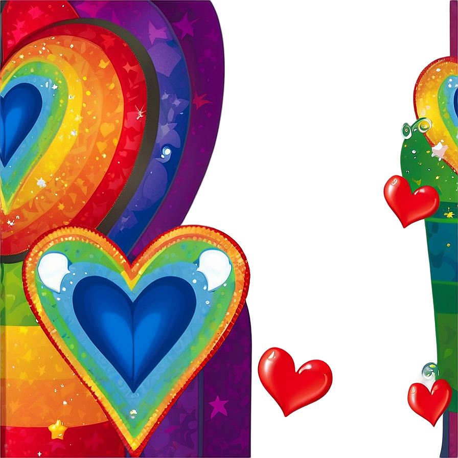 Rainbow Love Heart Png 06252024 PNG image