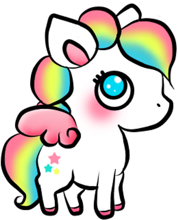 Rainbow Maned Unicorn Sticker PNG image