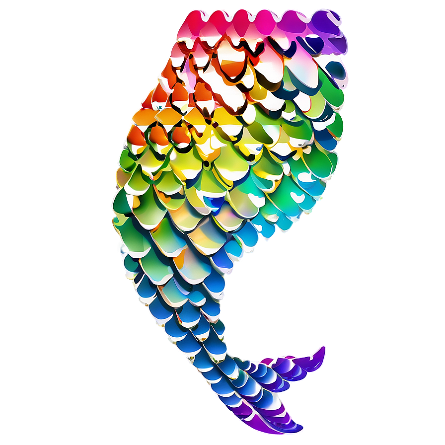 Rainbow Mermaid Scales Illustration Png Epp PNG image