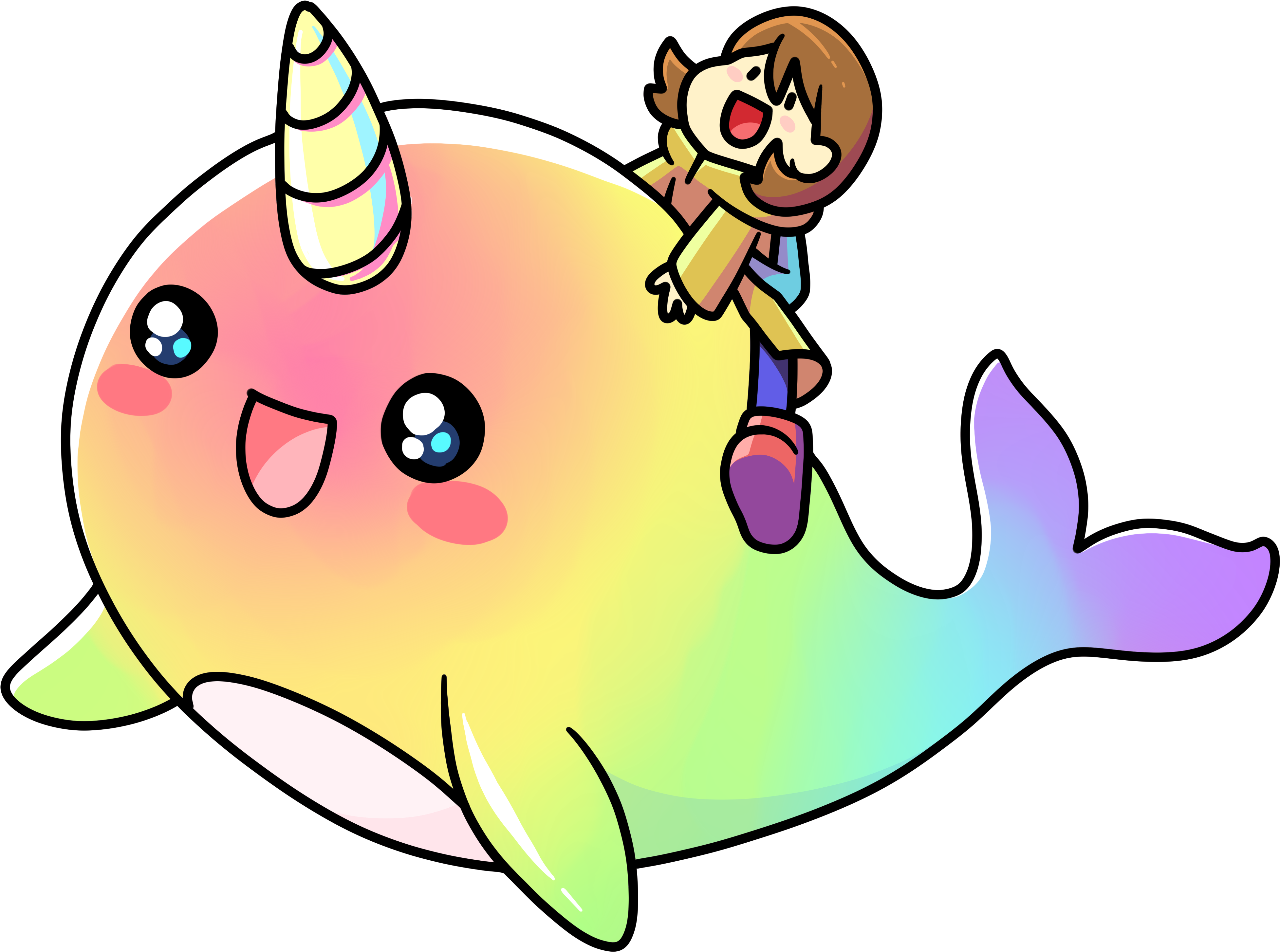 Rainbow_ Narwhal_ Adventure PNG image