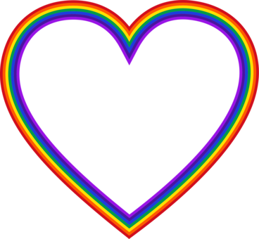 Rainbow Outlined Heart Transparent Background.png PNG image