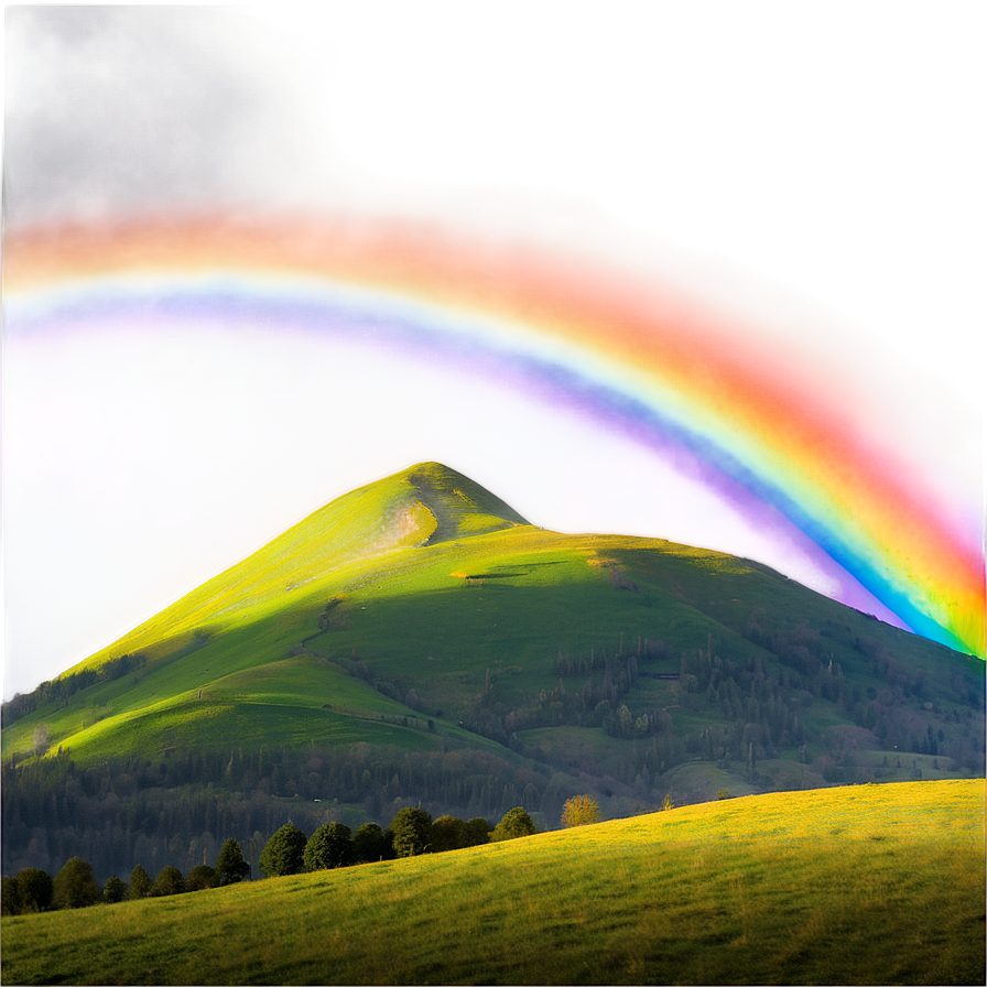 Rainbow Over Mountain Valley Photo Png 2 PNG image