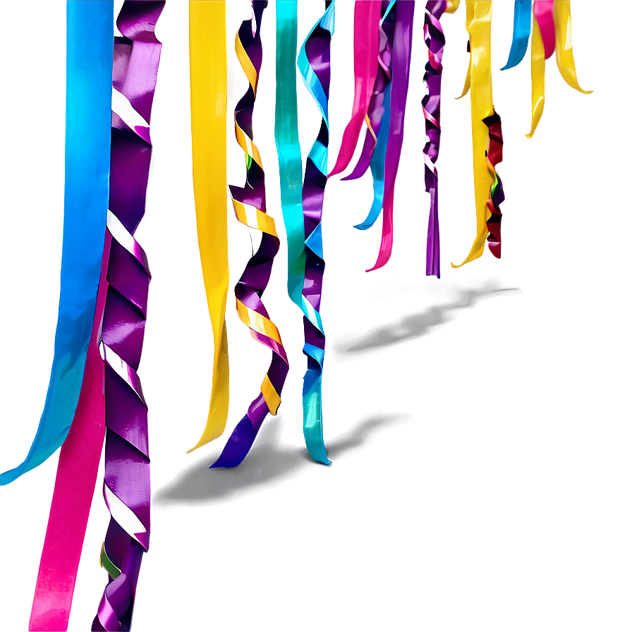 Rainbow Party Streamers Png 06282024 PNG image