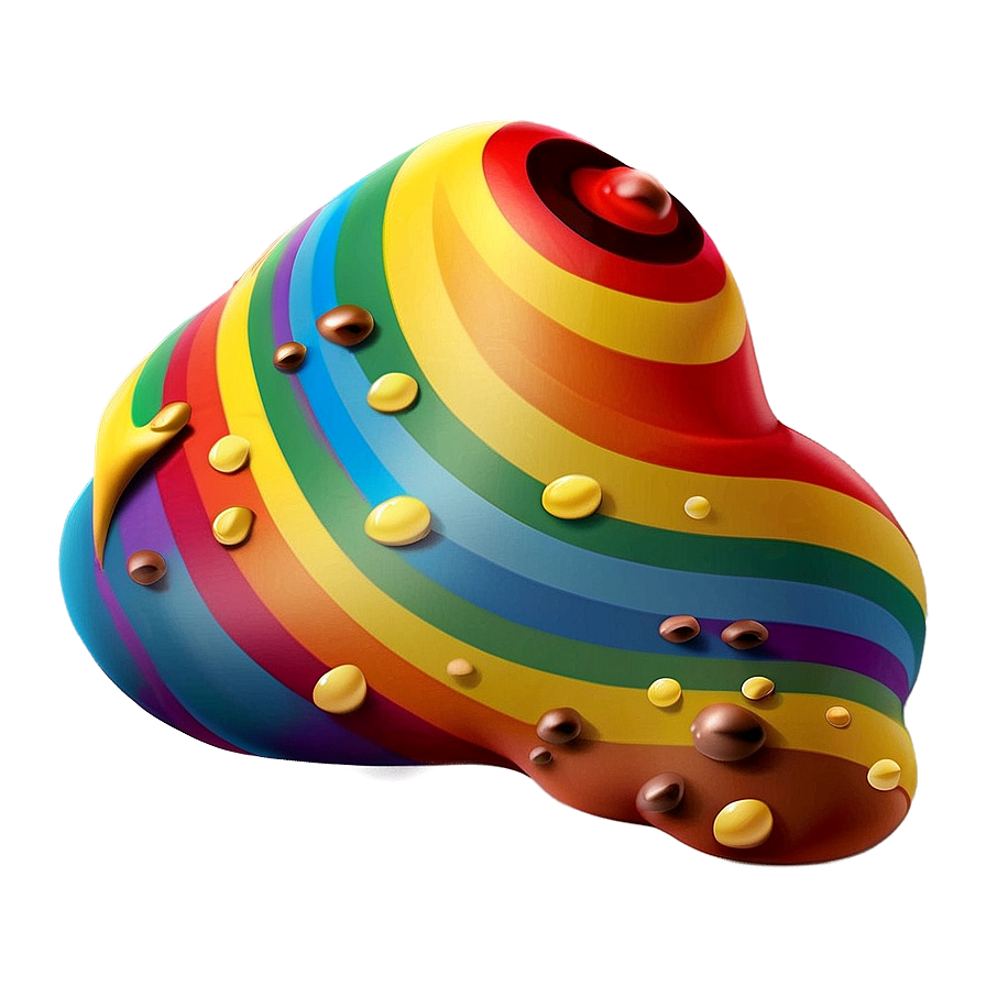 Rainbow Poop Emoji Png 05232024 PNG image