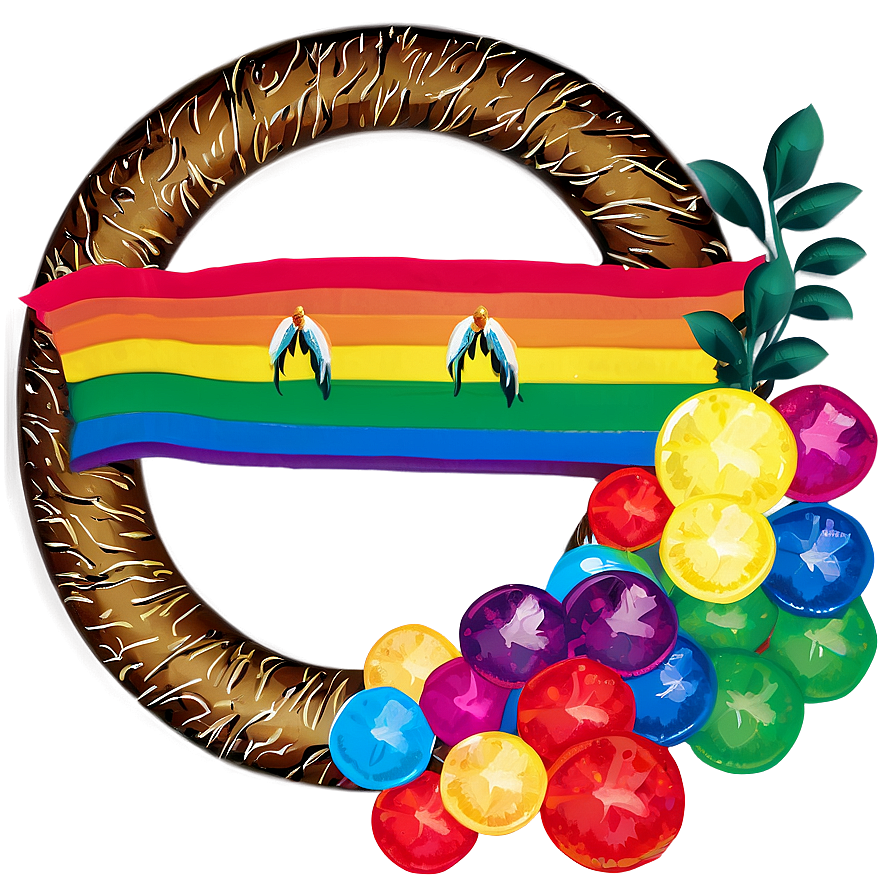 Rainbow Pride Wreath Png Ewv PNG image