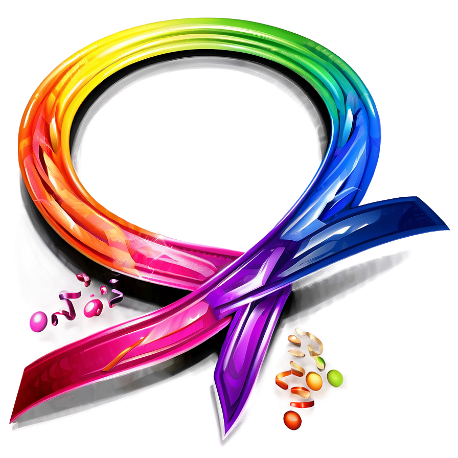 Rainbow Ribbon Art Png 04292024 PNG image