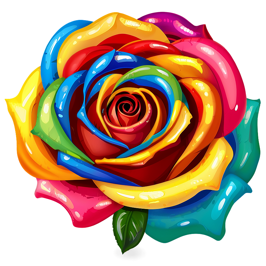 Rainbow Rose Clipart Png Jde56 PNG image