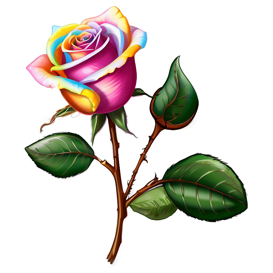 Rainbow Rose Flower Png 42 PNG image