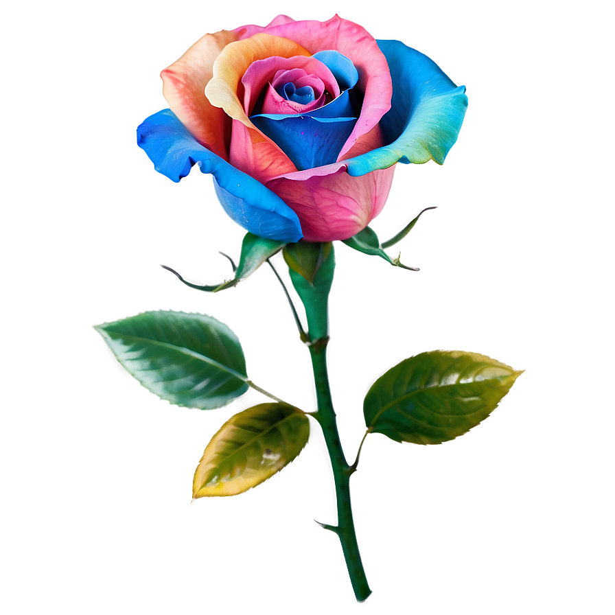 Rainbow Rose Flower Png Lfh PNG image