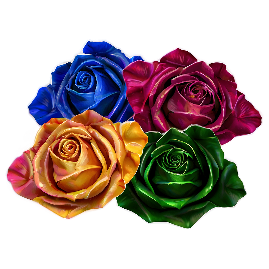 Rainbow Rose Petals Png Dpq52 PNG image