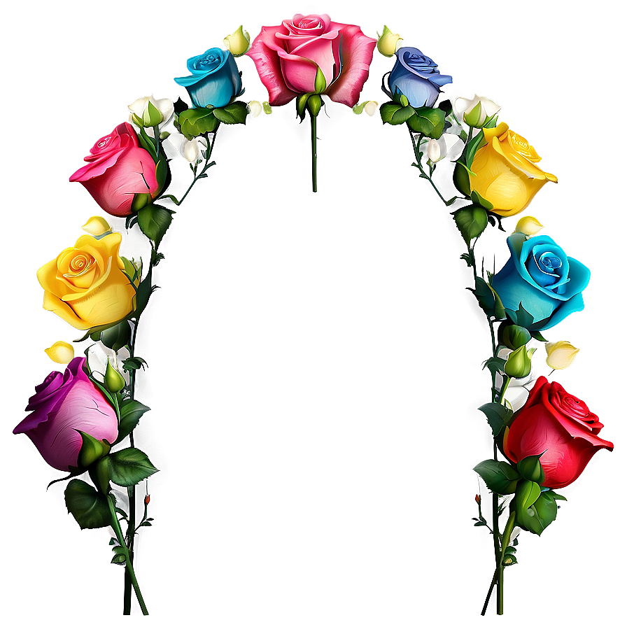 Rainbow Roses Celebration Png Klm PNG image