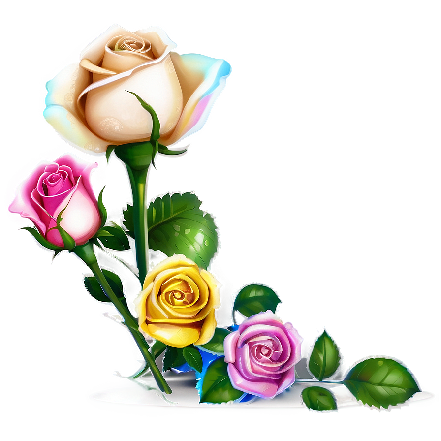 Rainbow Roses Celebration Png Wgw95 PNG image