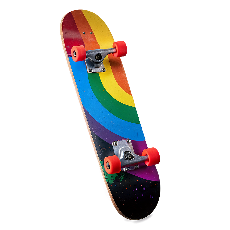 Rainbow Skateboard Deck Scene Png 06282024 PNG image