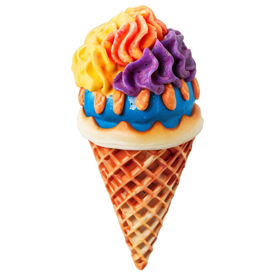 Rainbow Waffle Cone Png Cxo PNG image