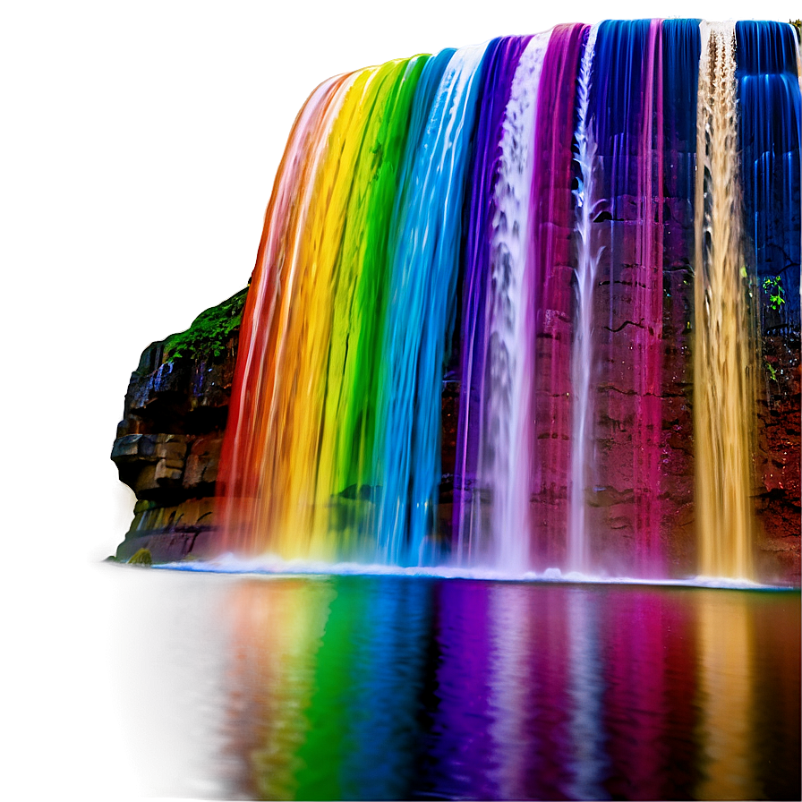Rainbow Waterfall Cascade Png Alj89 PNG image