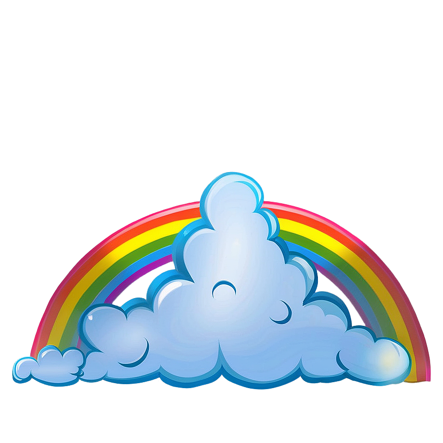 Rainbow With Clouds A PNG image