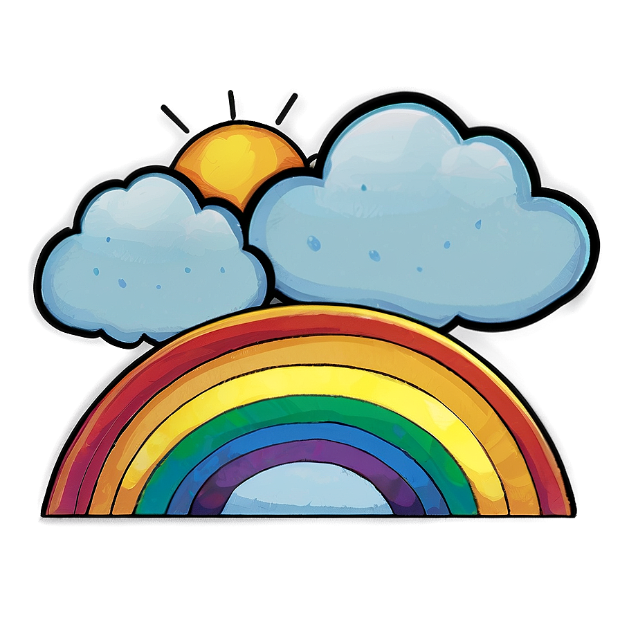 Rainbow With Clouds Adventure Png 06282024 PNG image