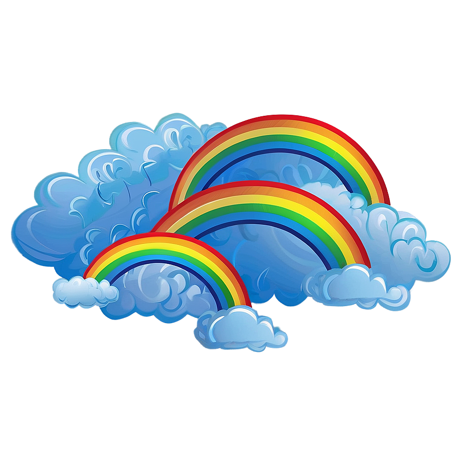 Rainbow With Clouds Digital Art Png 06282024 PNG image