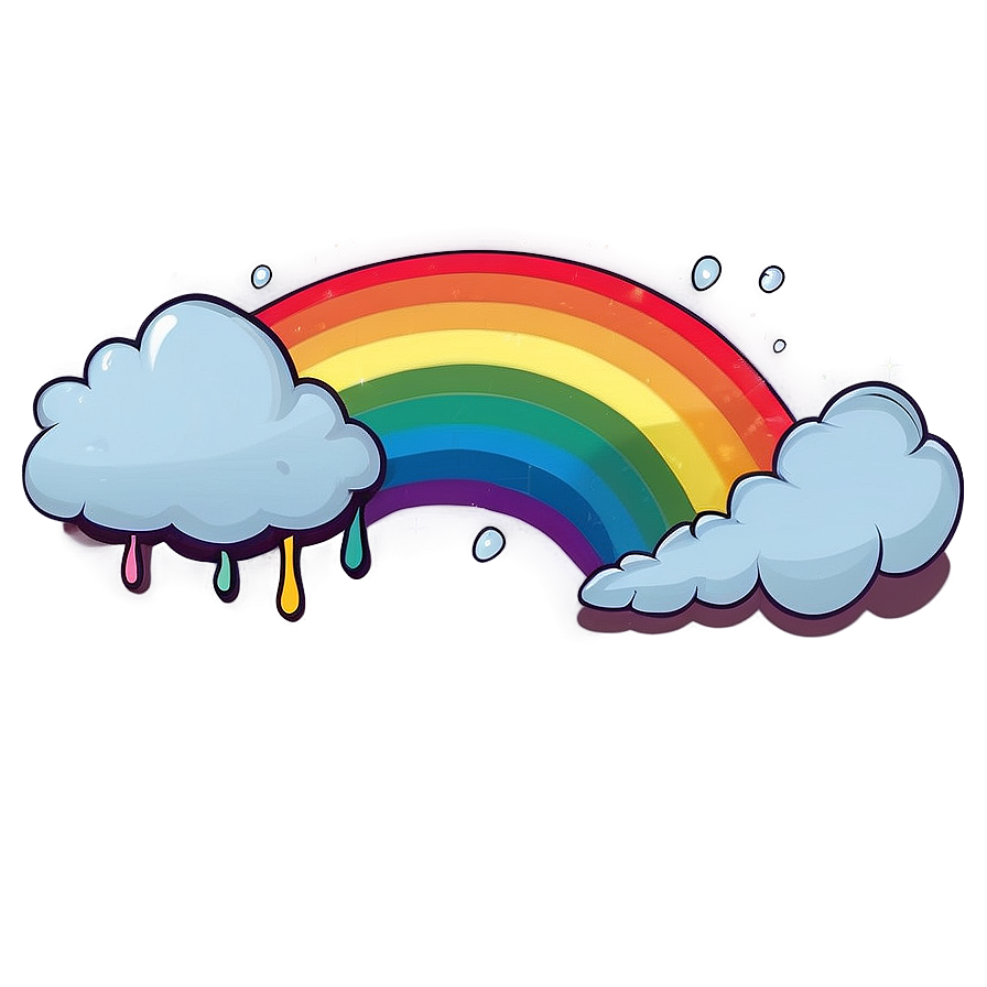 Rainbow With Clouds Fantasy Png Qwm PNG image