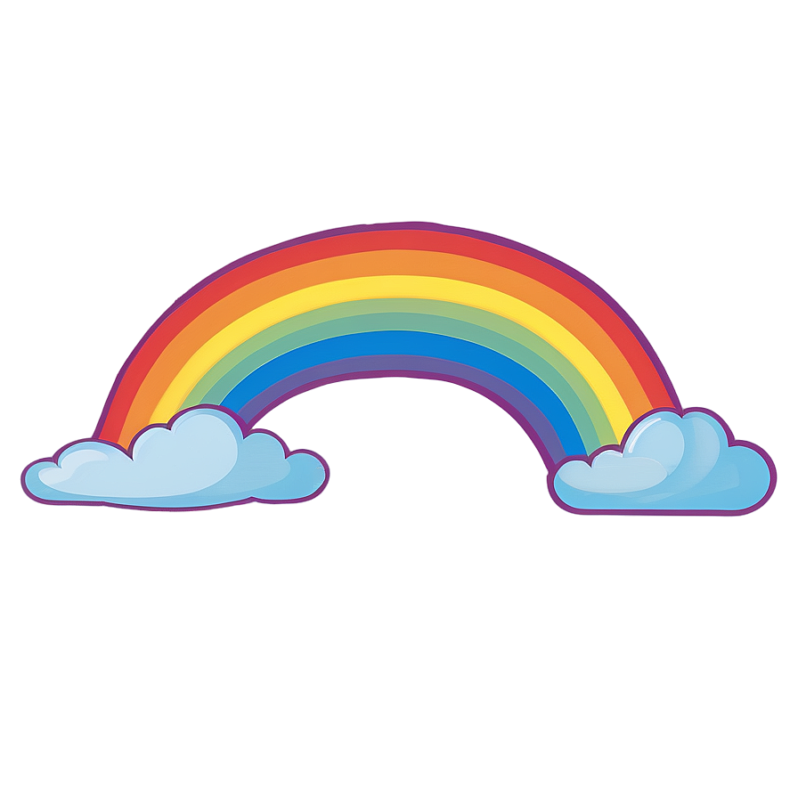 Rainbow With Clouds For Children Png 83 PNG image