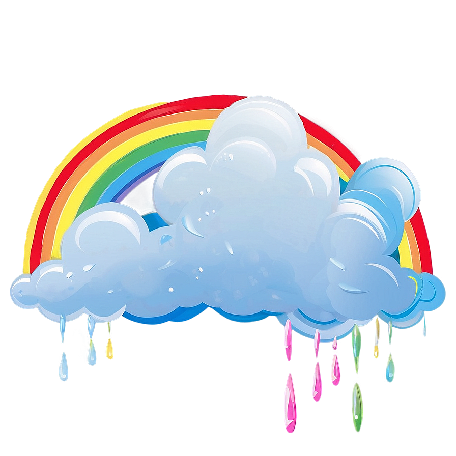 Rainbow With Clouds Nature Scene Png 10 PNG image