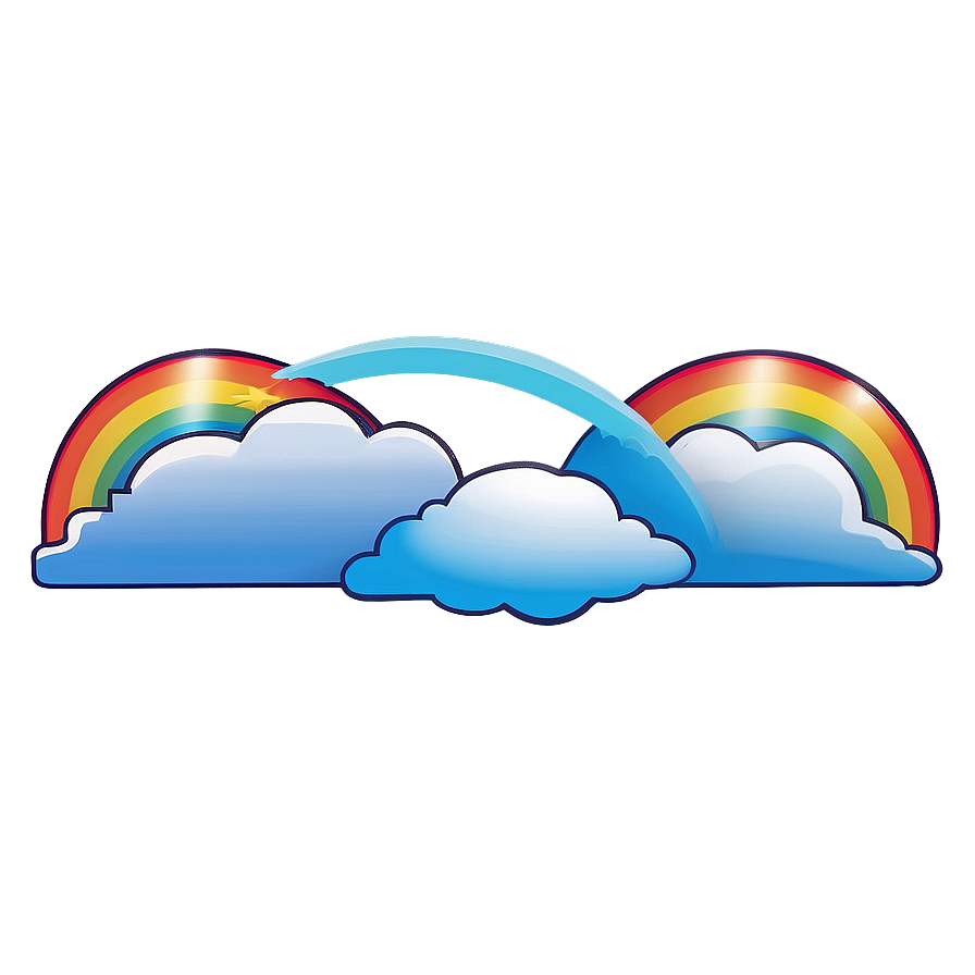 Rainbow With Clouds Nature Scene Png Kwk PNG image