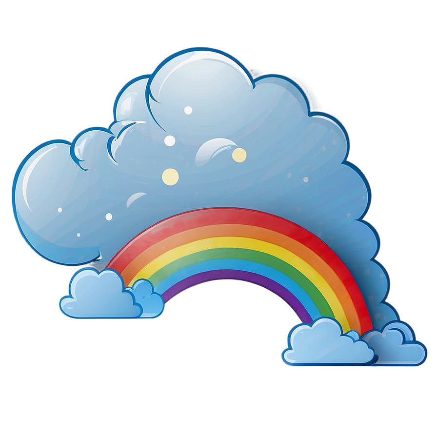 Rainbow With Clouds Png 91 PNG image