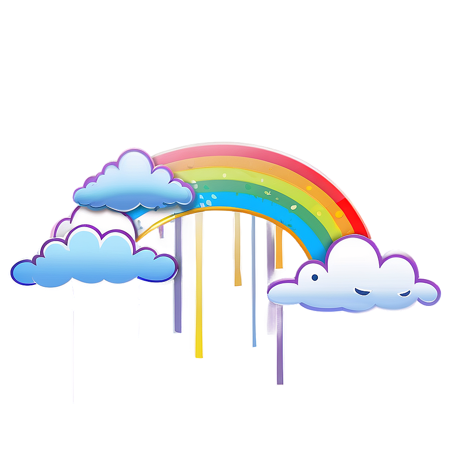 Rainbow With Clouds Scene Png 81 PNG image