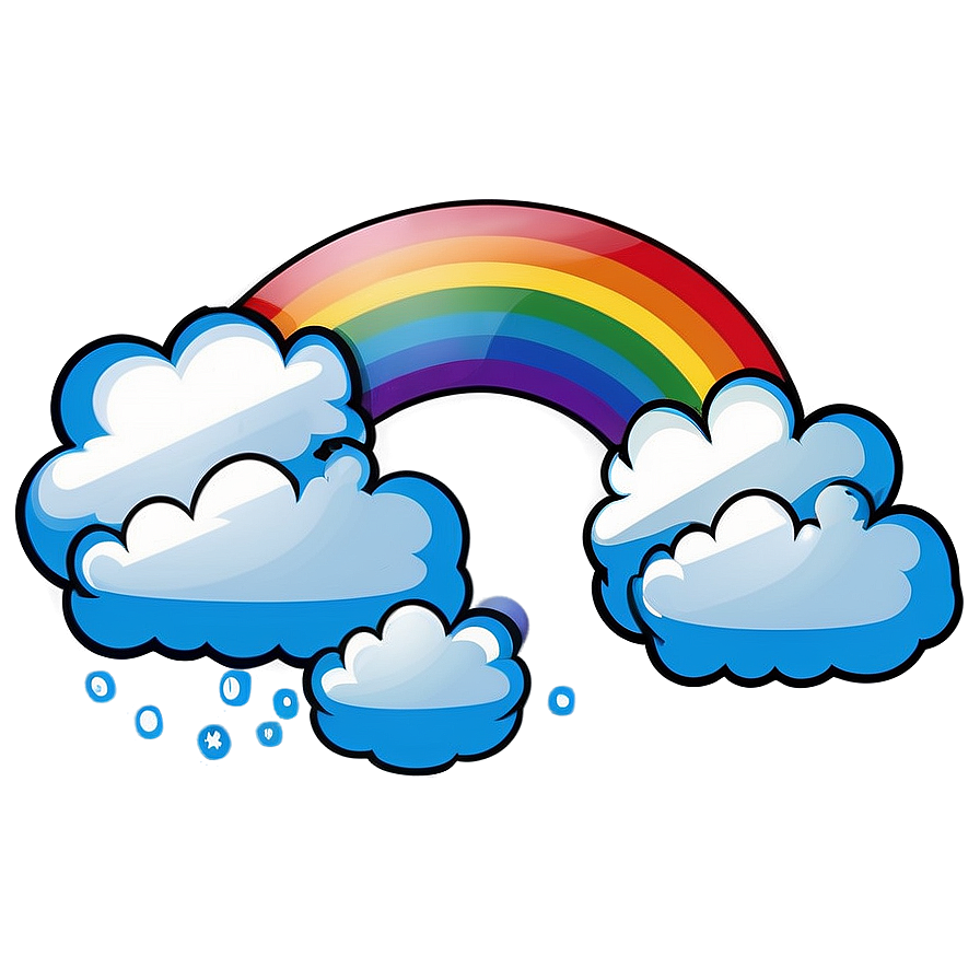 Rainbow With Clouds Summer Sky Png 06282024 PNG image