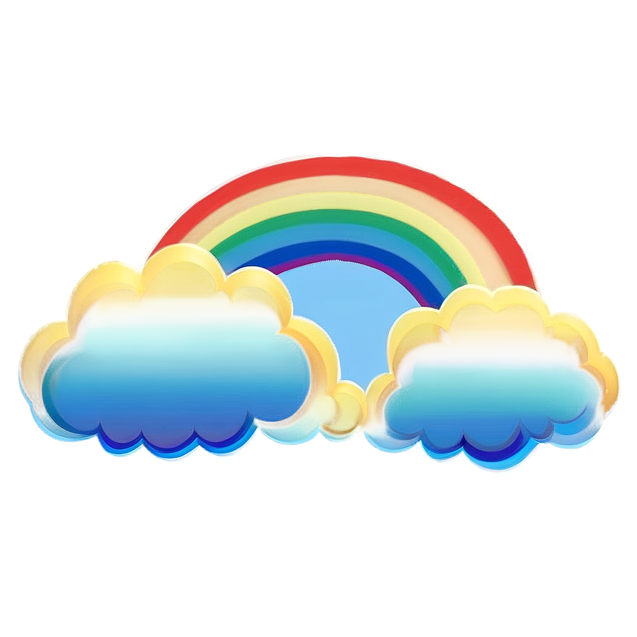 Rainbow With Clouds Transparent Background Png Yho15 PNG image