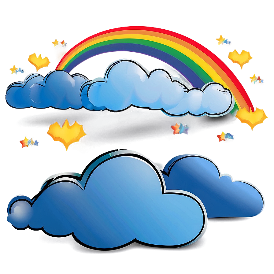 Rainbow With Clouds Vector Art Png 06282024 PNG image