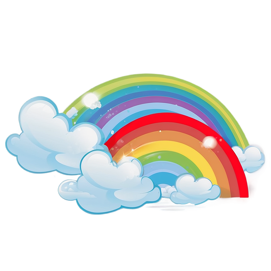 Rainbow With Cumulus Clouds Png 06282024 PNG image