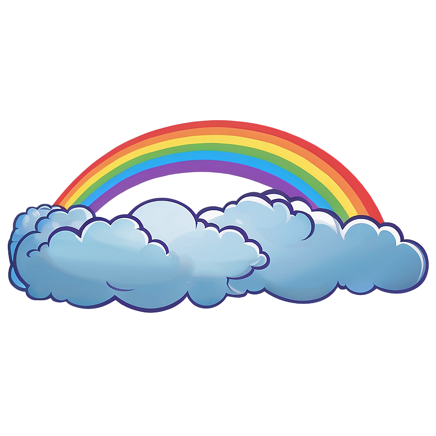 Rainbow With Puffy Clouds Png 06282024 PNG image