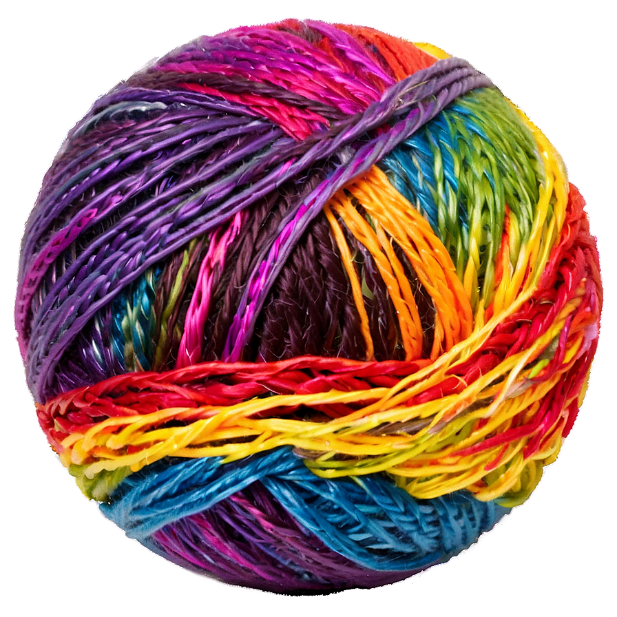 Rainbow Yarn Ball Png 06212024 PNG image