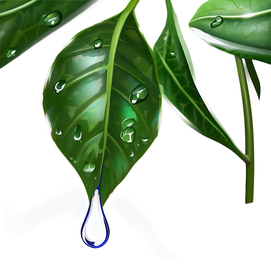 Raindrop On Leaf Png Eic PNG image