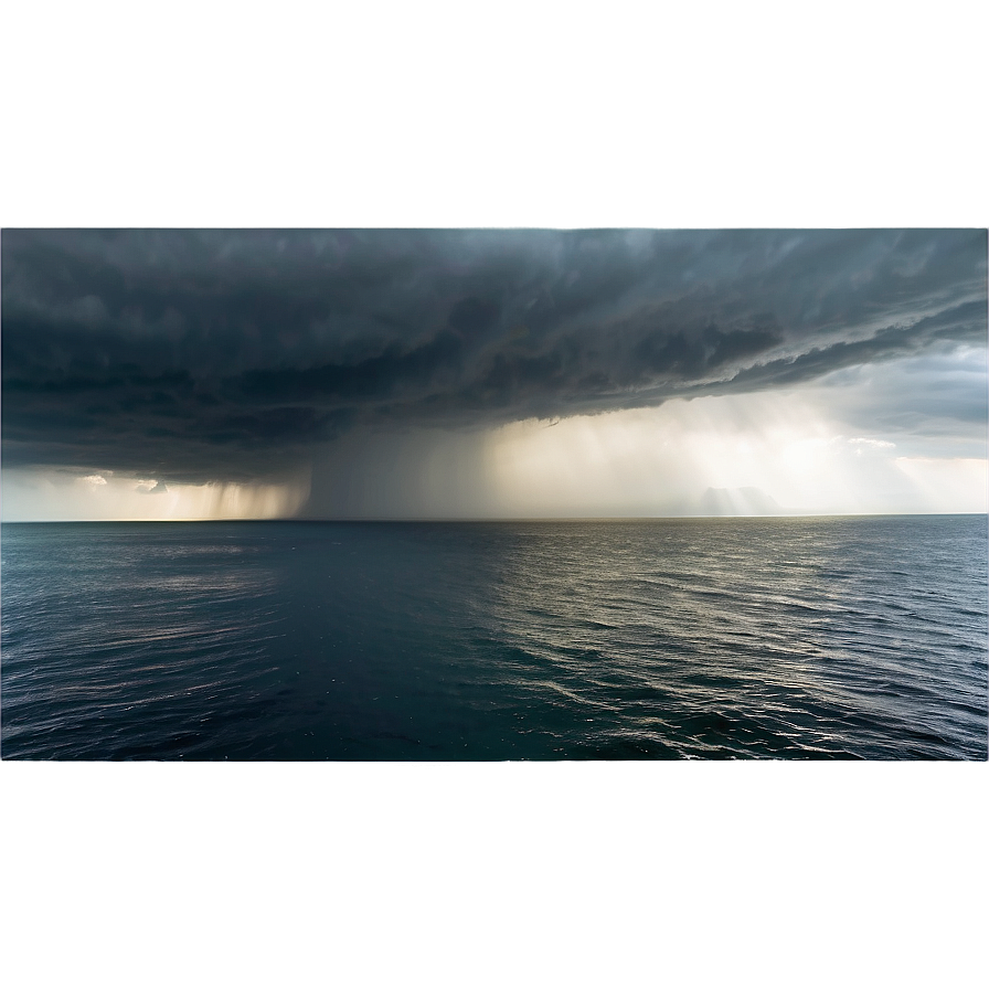 Rainstorm Over Sea Png 05032024 PNG image