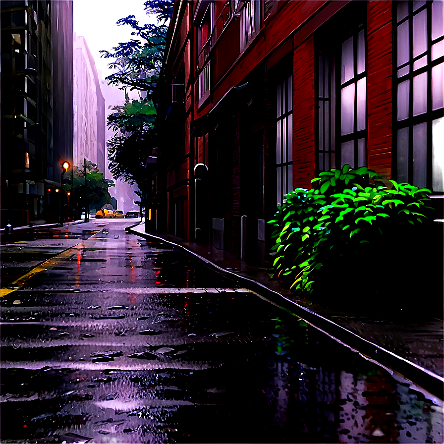 Rainy City Street Png Poe73 PNG image