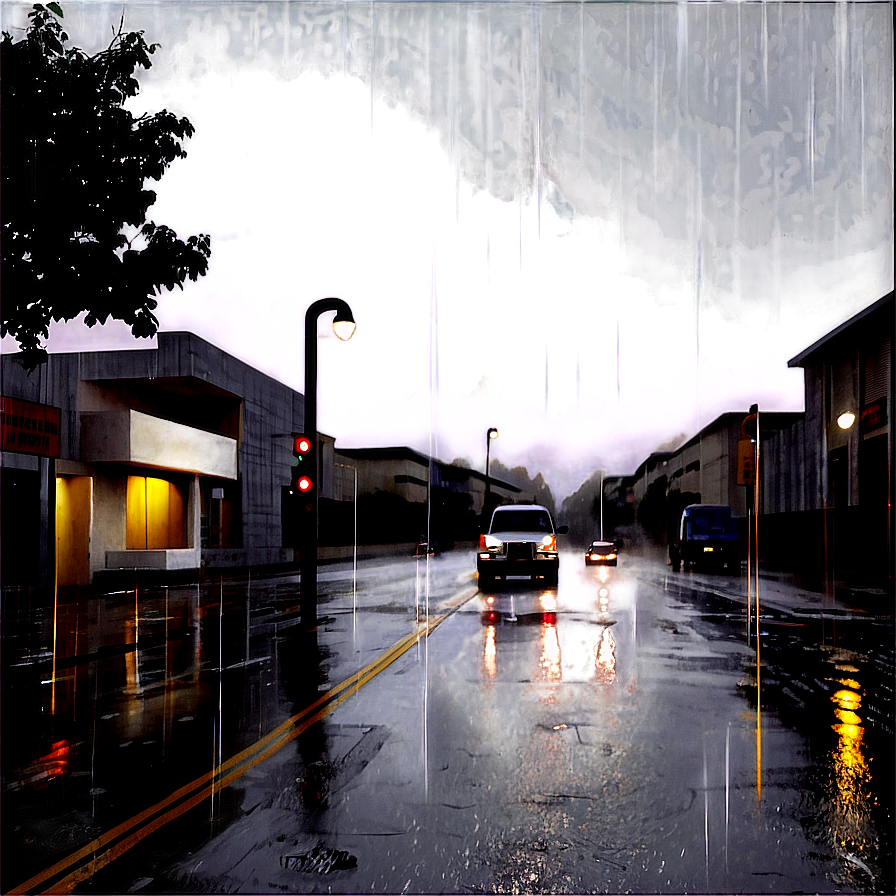 Rainy City Street Png Tvt PNG image