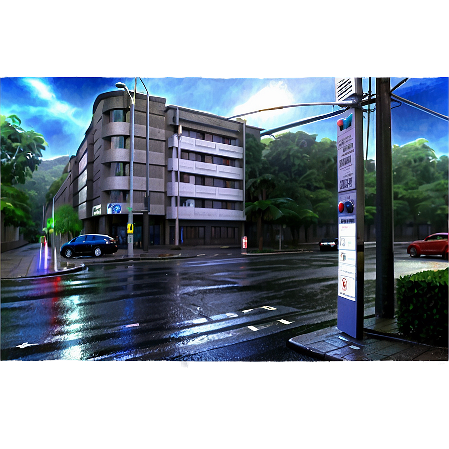 Rainy City Street Png Ygu72 PNG image